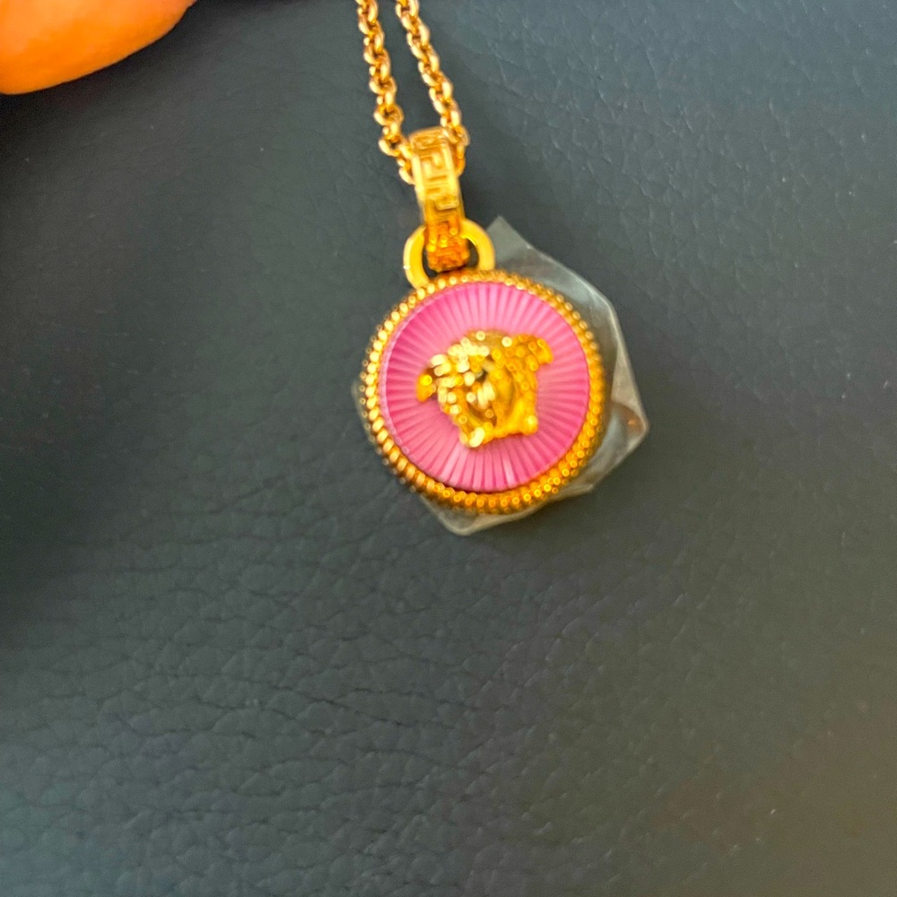 Versace Medusa brass chain necklace